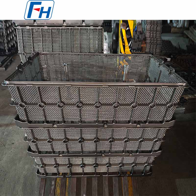ভ্যাকুয়াম ফার্নেস অ্যাপ্লিকেশনের জন্য FH® স্ট্যাকেবল হিট ট্রিটমেন্ট ঝুড়ি